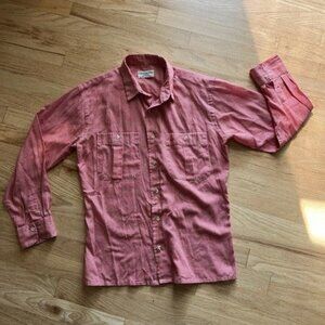 Vintage Christian Dior Monsieur shirt red white gingham long sleeve casual